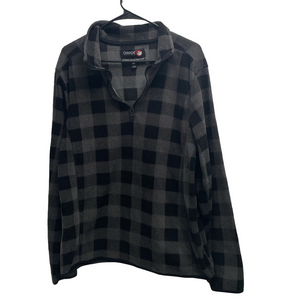 Canada Weathergear Plaid Flannel Jacket Quarter Zip Sweatshirt Size Large